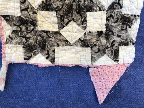 Vintage Quilt StarPiece~OOAK~black, white, pillows, accents, candle mats, sewing