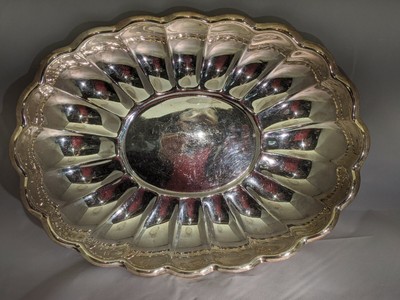Reed and Barton 15 Scalloped Silver Bowl 15 Inch Silver Plated Serving Dish