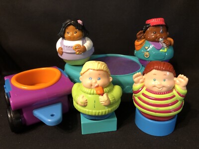 2000 Hasbro Weebles Wobble Toys 4 Kids  With Trampoline  Wagon Accessories