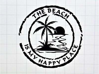 The Beach Is My Happy Place Die-Cut Vinyl Indoor Outdoor Car Truck Window Decal