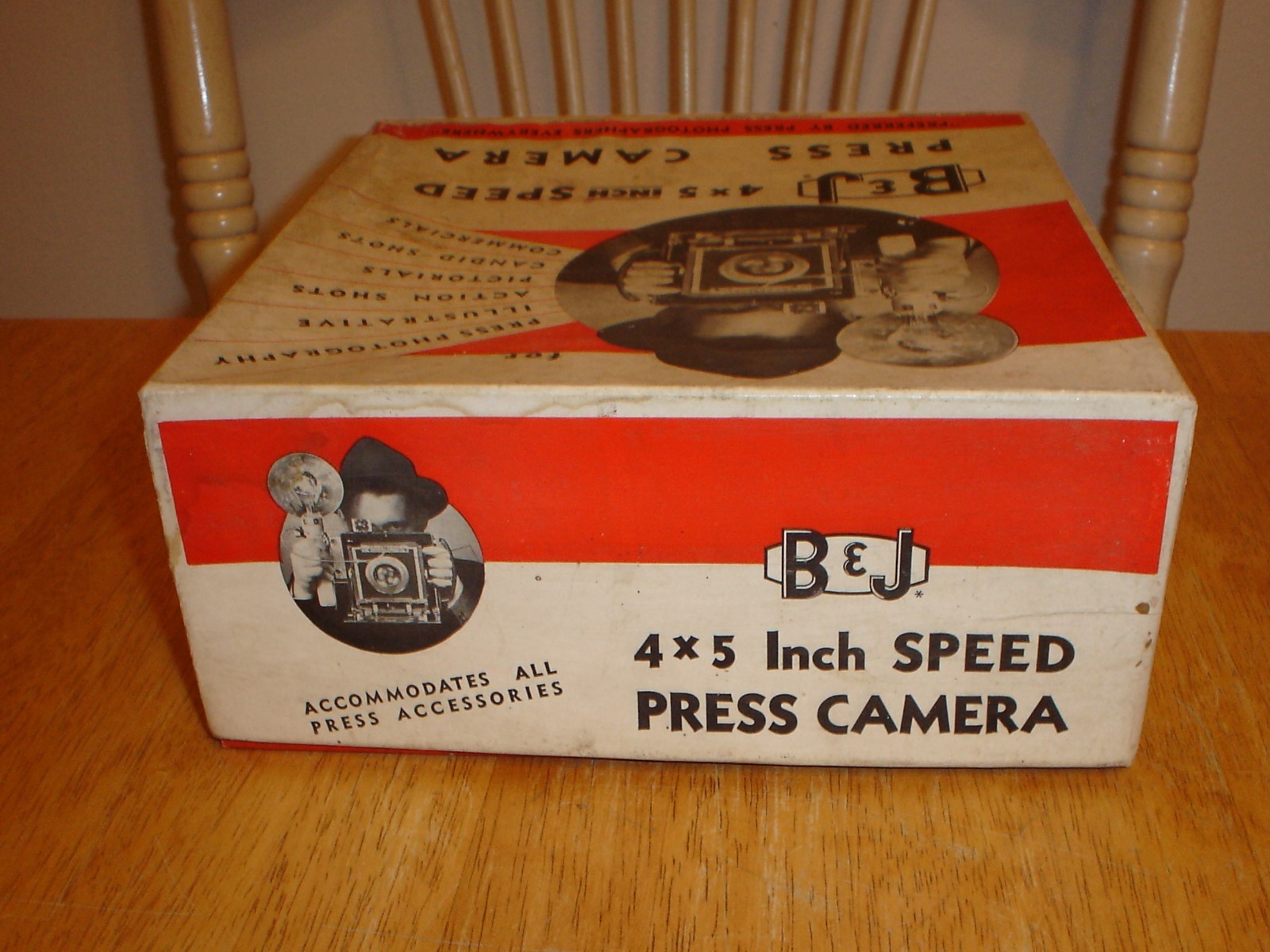 Vintage B&J Burke & James 4x5 In. Speed Press Film Camera RARE Original Box Only