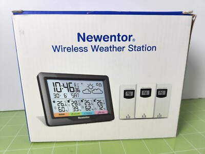 Newentor FJ3383B Black Digital Display Outdoor Sensor Wireless Weather Station