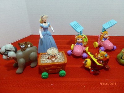 Vintage Disney PVC Cake Toppers Minnie Mouse Sebastian Jungle Book Dwarf Toys