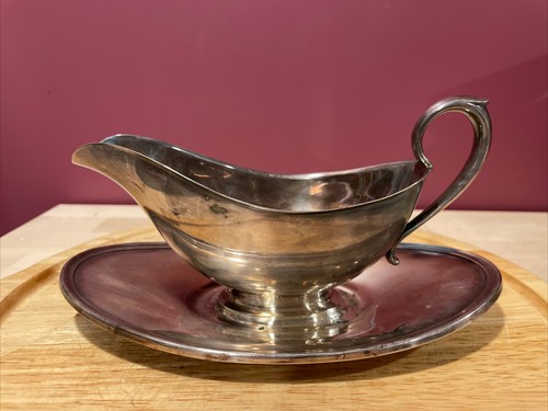 Gorham YC430 Silver Gravy Boat with Attached Plate | eBay