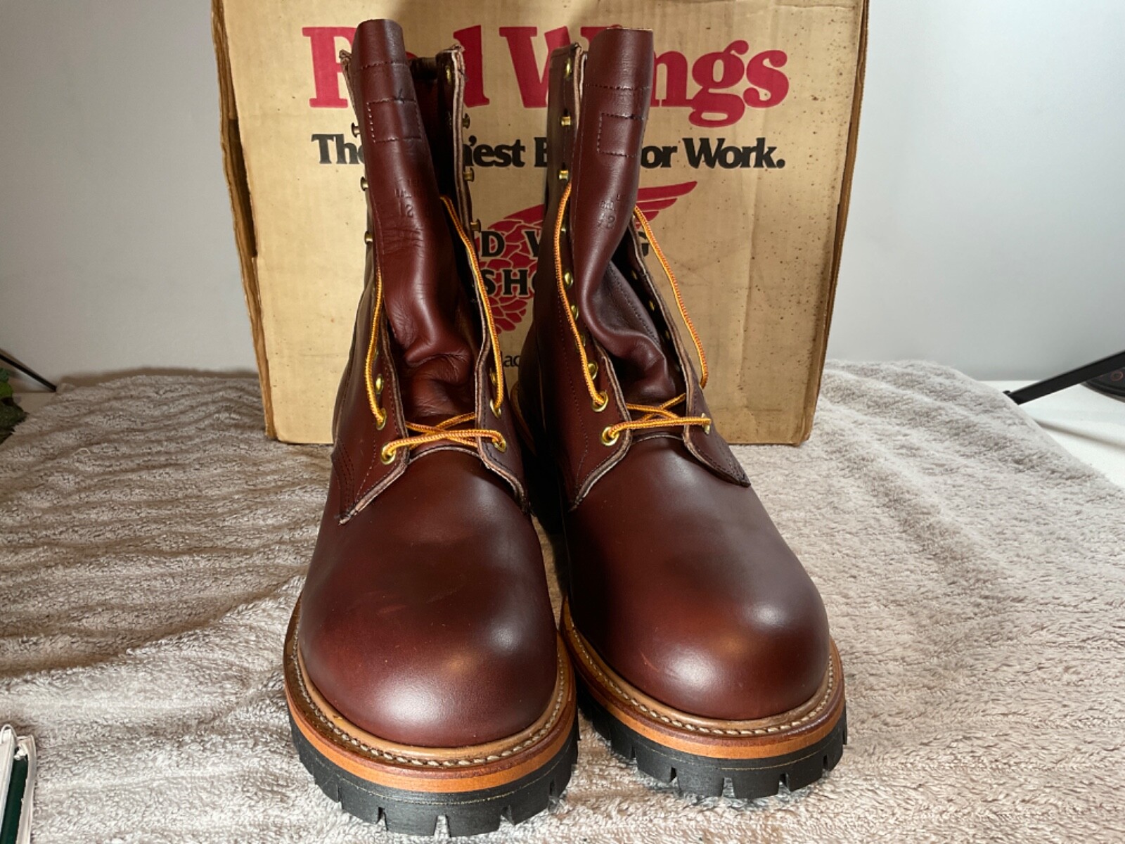 Pre-owned Red Wing Shoes Red Wing 4418 Leather Logger Steel Toe Work And Safety Boots Multiple Sizes In Brown