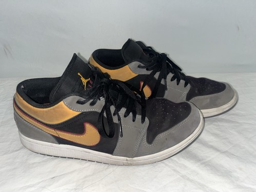 【美品】Nike Air Jordan 1 Low SE グレー/オレンジ Nike Air Jordan 1 Low SE Black Orange Grey Shoes Sneakers