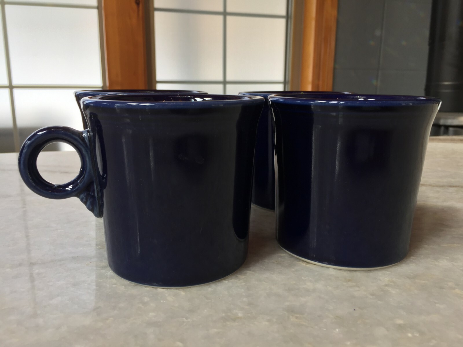 Set of 4 (Four):Fiestaware Fiesta Ware Cobalt Blue Coffee Mug Tea Cup Fiesta USA