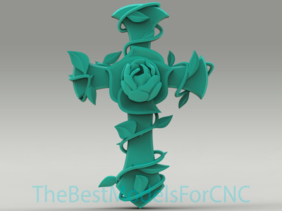 3D Model STL File for CNC Router Laser & 3D Printer Cross With Thorns