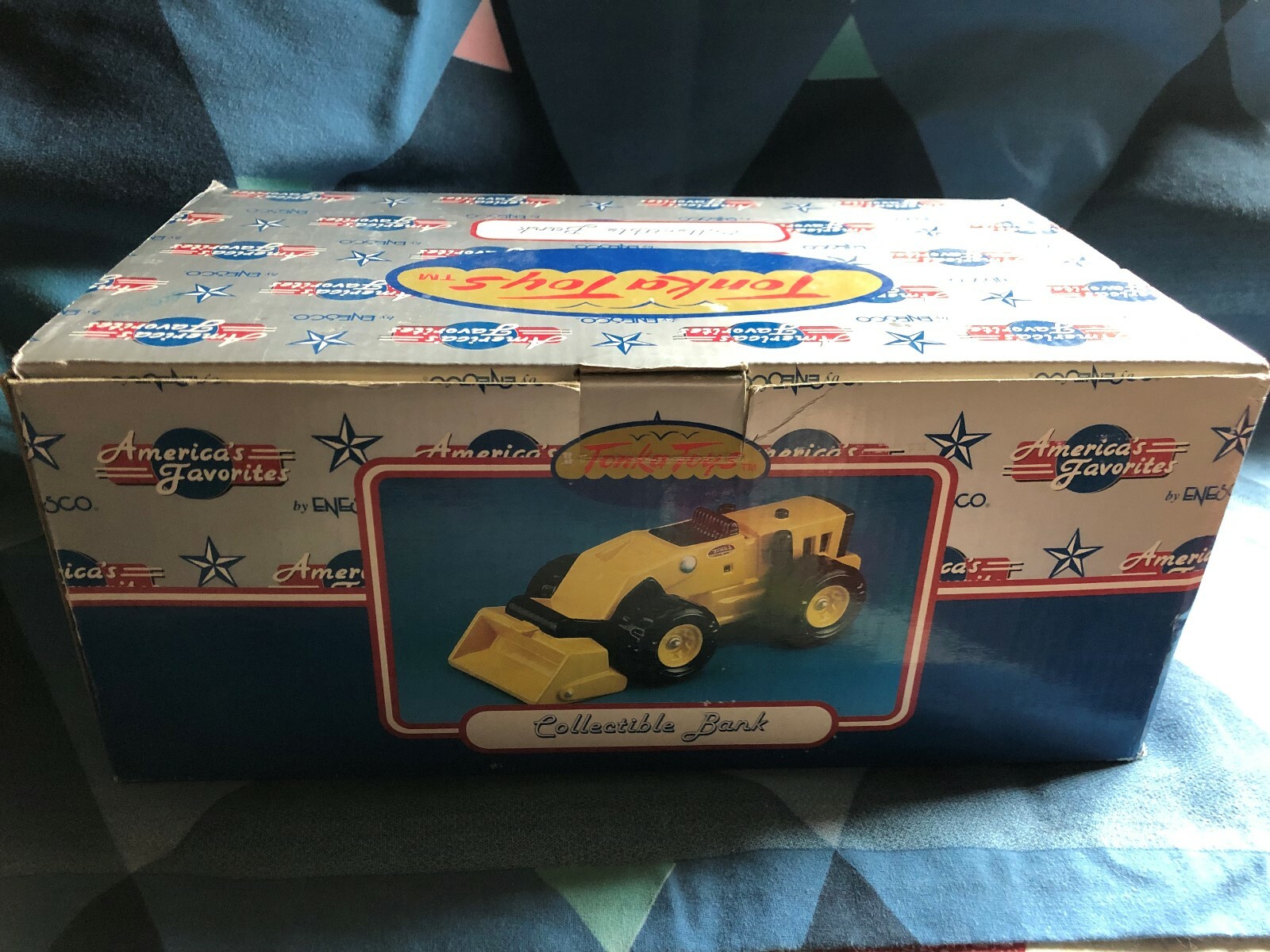 Tonka Toy TRACTOR LOADER Coin Ceramic Piggy Bank VINTAGE 2000 Hasbro Enesco