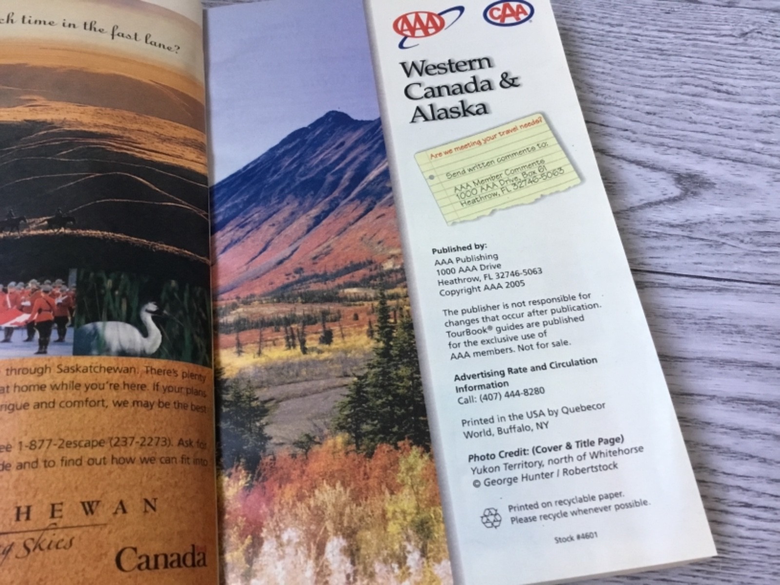 AAA Tour Books 2005 Edition Idaho Montana Wyoming Western Canada Alaska Travel