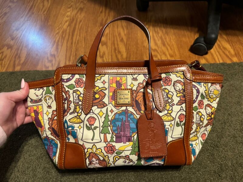 Disney Parks Dooney & Bourke Beauty and the Beast Small Shopper Tote Bag Purse