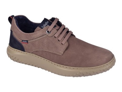 CALLAGHAN SCARPE SNEAKERS ALLACCIATE UOMO INVERNO 60800  IN PELLE TAUPE - BLU