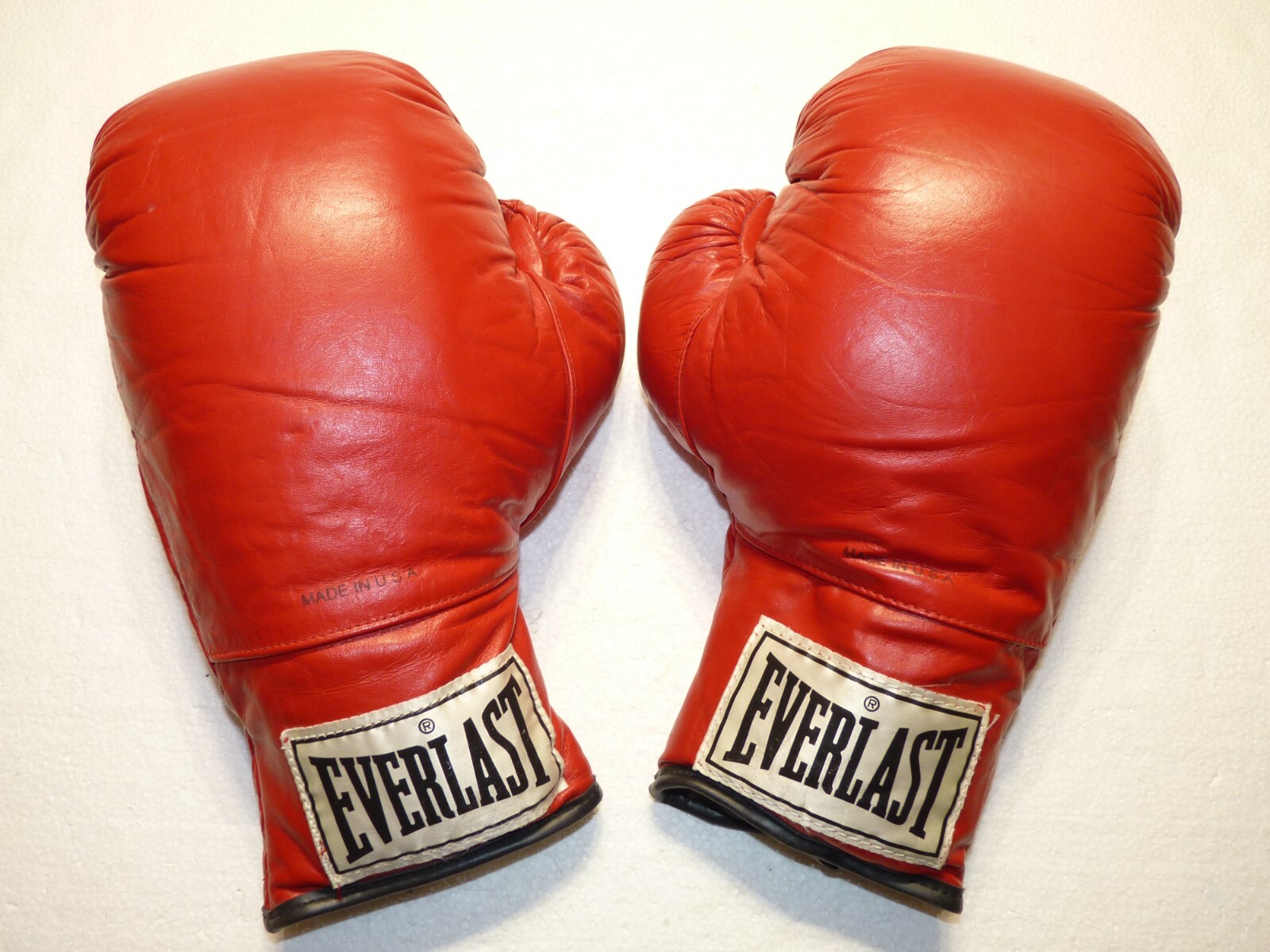 Vintage Everlast Red 16oz Training Boxing Gloves w/ White Label ...