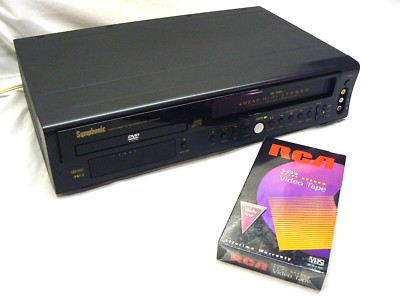 SYMPHONIC Combo VCR DVD Player & VHS Player Recorder w/ New Blank Tape SEE VIDEO