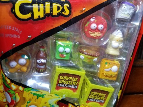 New THE GROSSERY GANG Trash Pack 10 PACK CORNY CHIPS Rot Hot Chili/Stinky Cheese