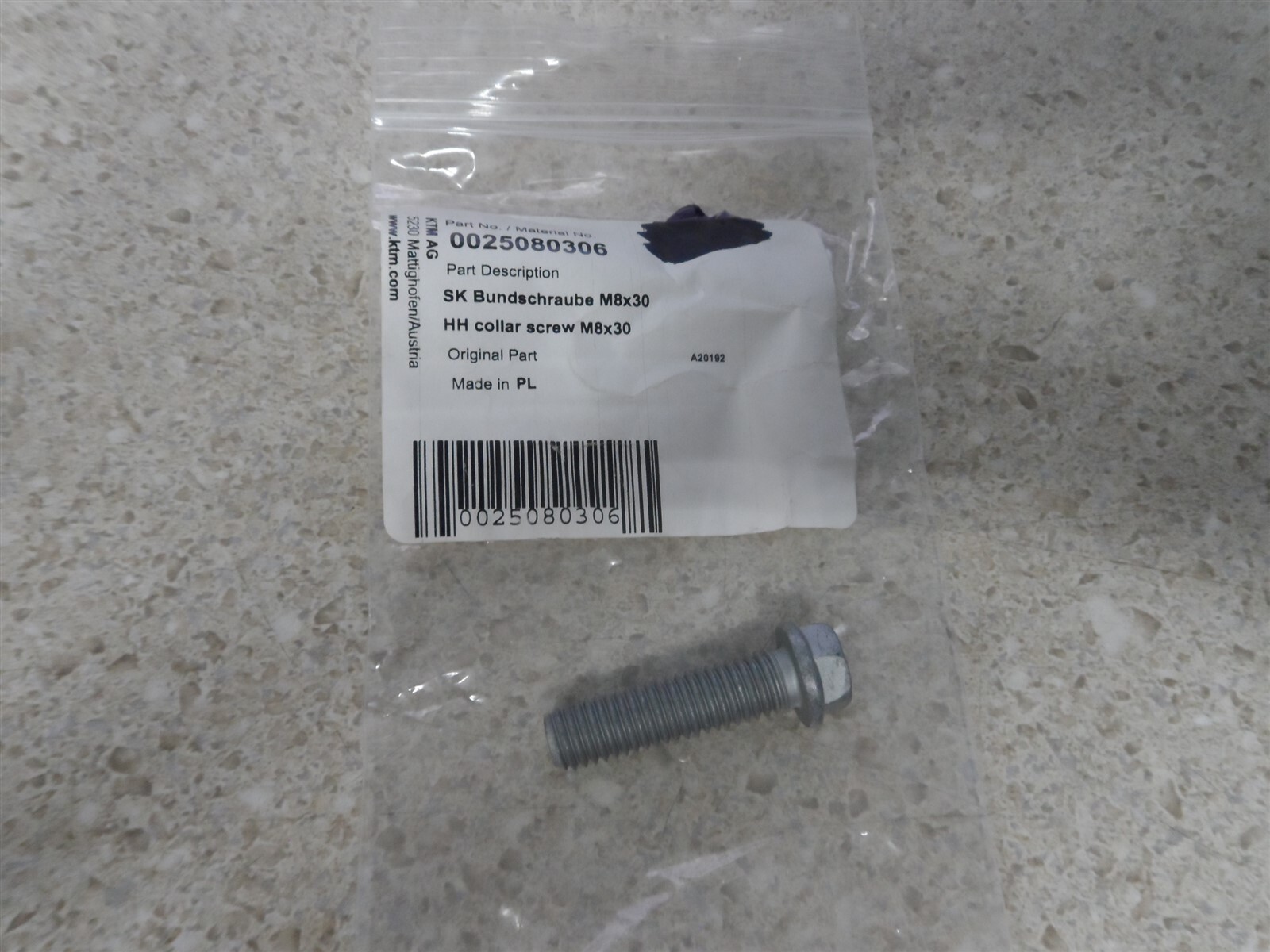 NOE OEM KTM Hh Collar Screw M8X30 TX40 94-23 1190 1125 RC8
