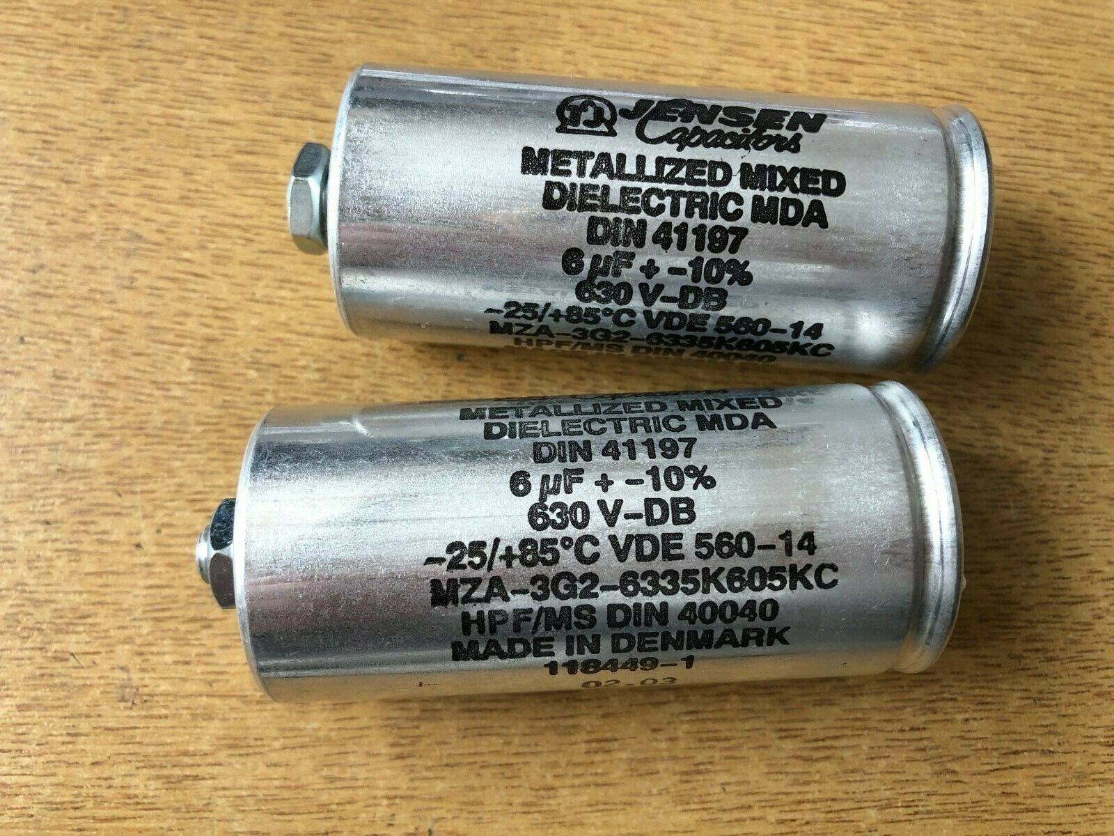 JENSEN CAPACITORS 6uF 630V Metallized mixed dielectric MDA JENSEN CAPACITORS 6uF 630V Metallized mixed dielectric MDA