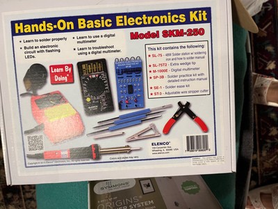 Elenco   SKM-250 Hands-On Basic Electronics Kit  NIB learn to solder, etc