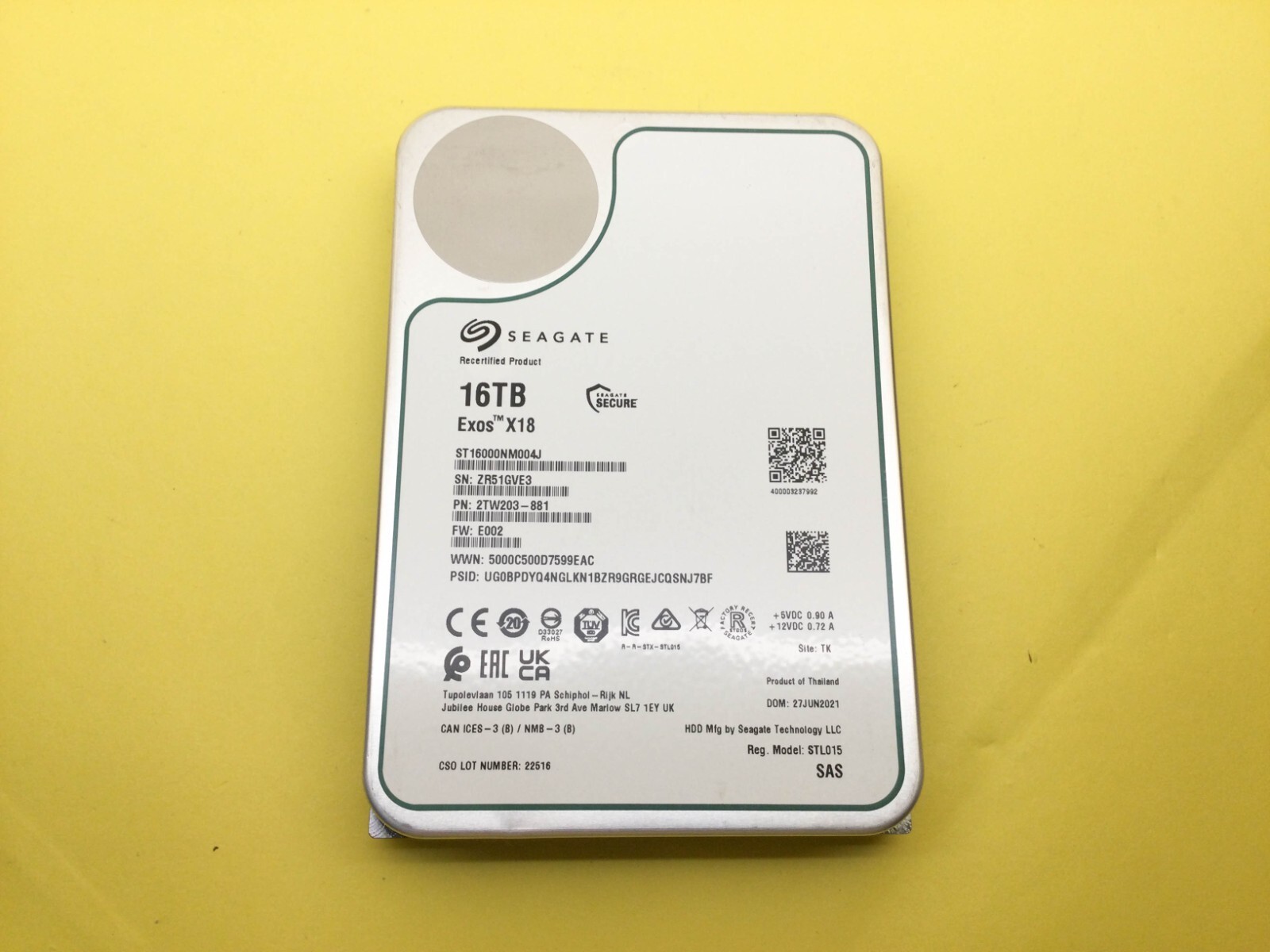 内蔵型ハードディスクドライブ Seagate Exos X18 16TB ST1600NM004J SAS Amazon | Seagate Exos 7E8 SATA 512e 3.5インチ 8TB 内蔵