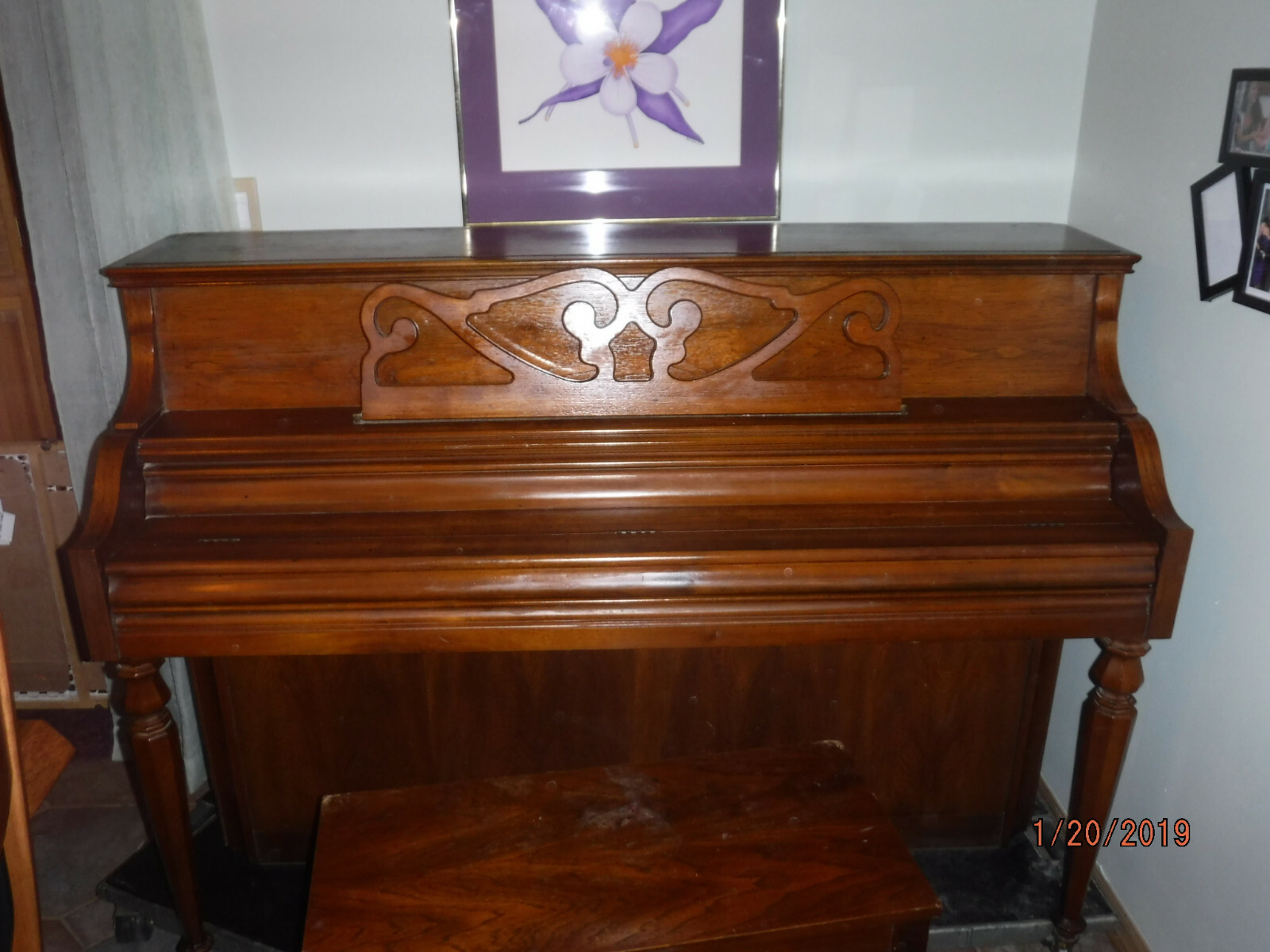 Kimball vertical console piano. 42