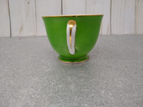 Antique Green & Gold Mocco Espresso Cup from Occupied Japan! Excellent Condition