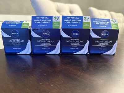 4 Pack: Nivea Moisturizing Night Cream 24H + Regeneration Vitamin E Normal Skin