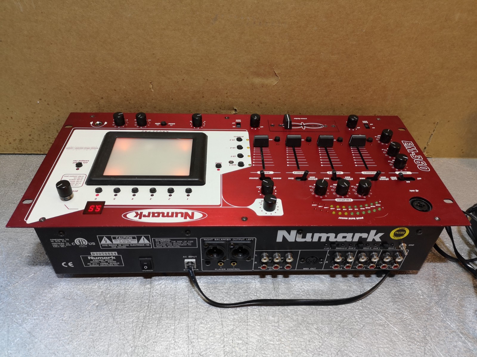 NUMARK EM-360 PROFESSIONAL DJ MIXER WITH KAOSS PAD - GREAT USED CONDITION -