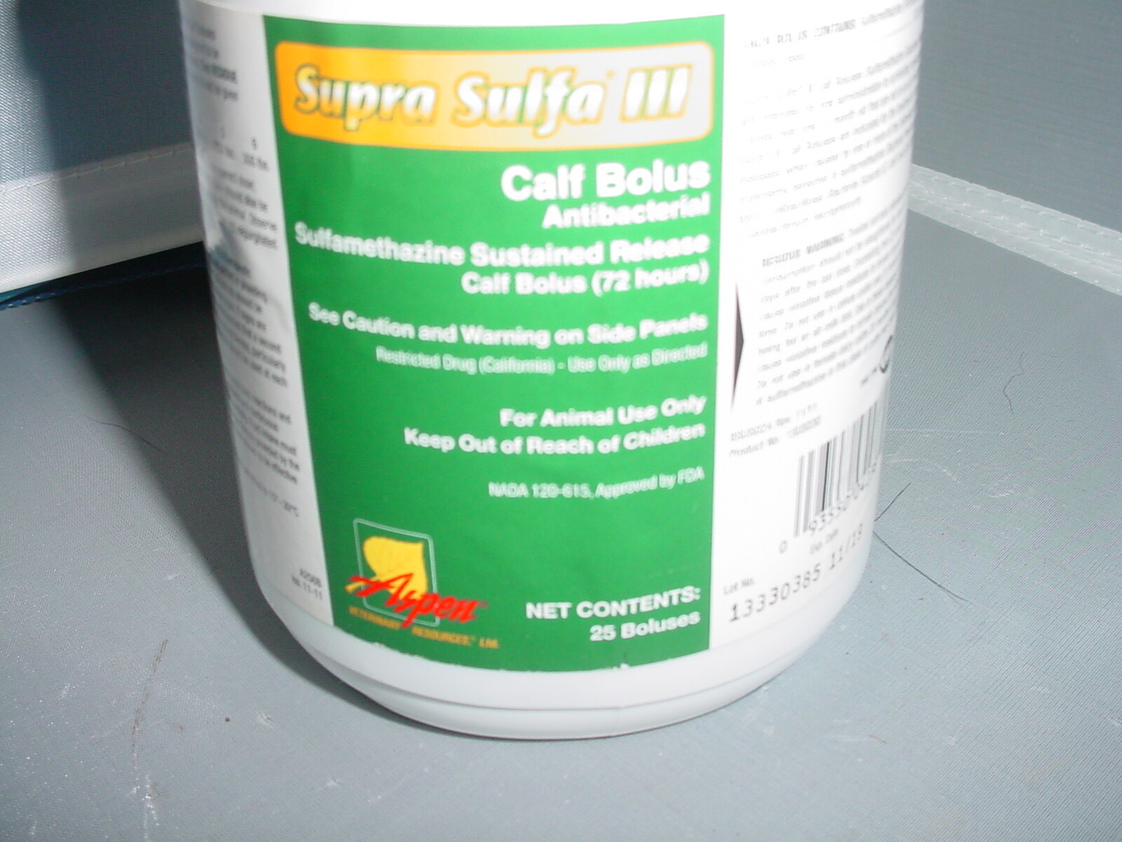 Supra Sulfa III Antibacterial Calf Bolus  Cattle  25 Count