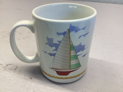 Habitat Americana Regatta Coffee Mug Sailboat Design By Fitz & Floyd