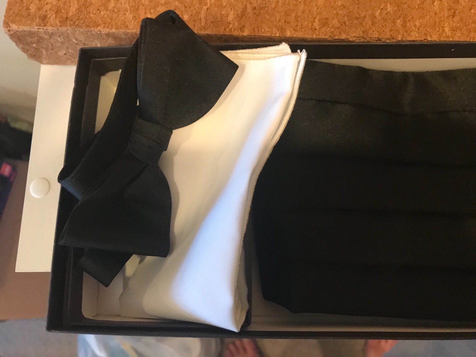 Mel Howard Signature Formal Accessories Cummerbund, Tie and Handkerchief Black