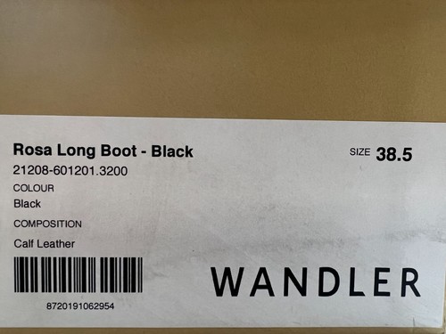 Pre-owned Wandler $810  Women Black Rosa Leather Knee High Boot Shoes Size 38.5