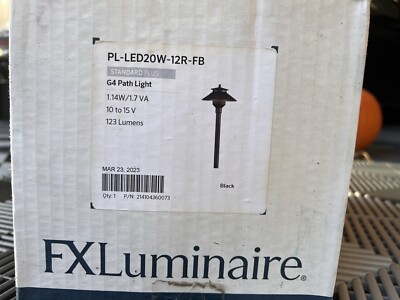 FX Luminaire G4 LED Path Light PL-LED20W-12R-FB Black (10-15V, 123 Lumens)