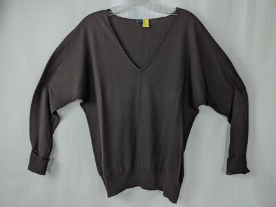 GAP CHOCOLATE BROWN THIN KNIT WOOL COTTON BLEND PULLOVER SWEATER SZ M