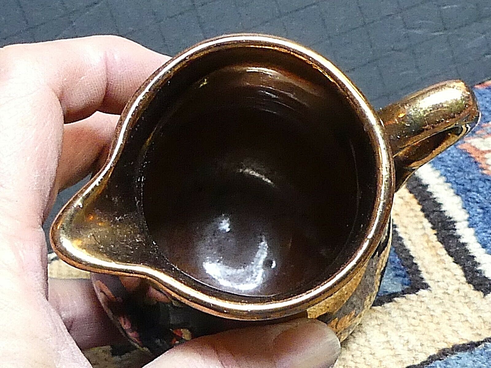 Small Antique Copper Lusterware Cream Pitcher EXCELLENT!