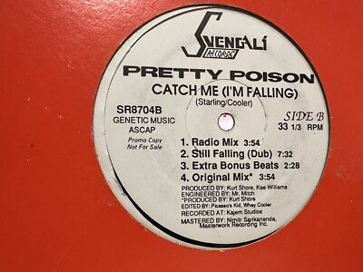 PRETTY POISON CATCH ME IM FALLING 12'' 1987 SVENGALI SR8704 FREESTYLE SYNTH PROMO