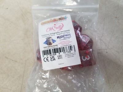 Gate Keeper Games - 7 Pcs Inclusion Dice Set - Charity Red Hearts