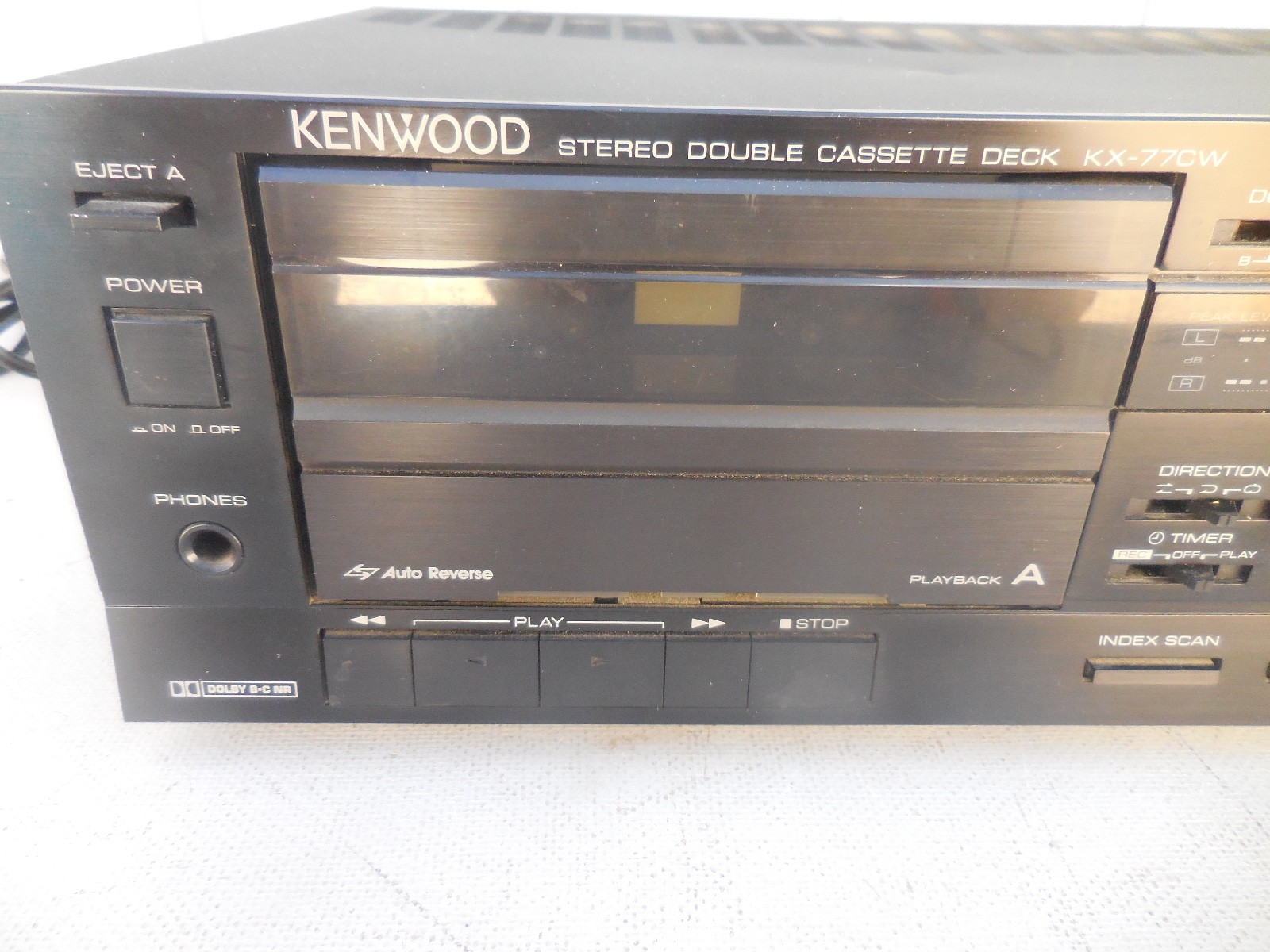 Kenwood KX-77CW Stereo High Speed Dubbing Dual Cassette Player Tape Deck