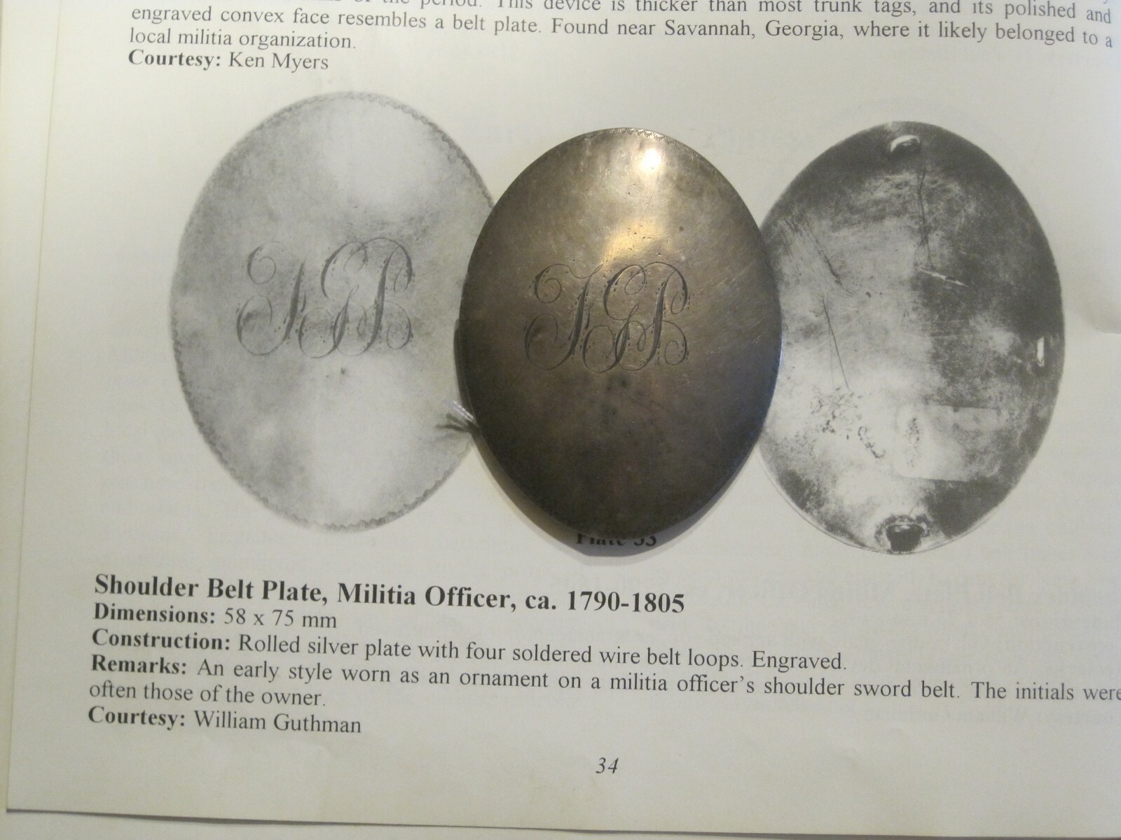 Rare Revolutionary War Period Silver Officers Shoulder Belt Plate