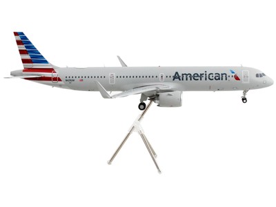 Airbus A321neo Commercial Aircraft American Airlines Silver w Striped Tail Gemin