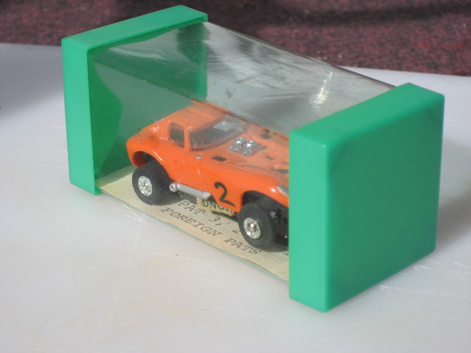 VINTAGE AURORA MODEL MOTORING CHEETAH THUNDER JET HO SLOT CAR WITH CASE