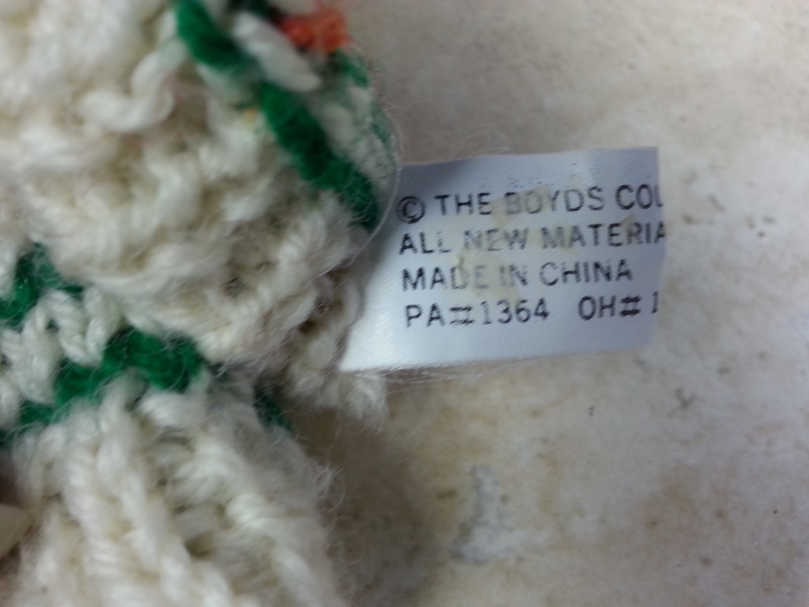 1990 Boyds Bear Collection Wool Sweater Easter Carrot Cream Orange Turtle Neck