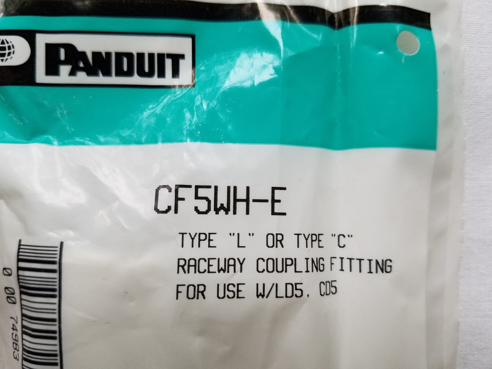 CF5WH-E LD5 Panduit Low Voltage Coupler Fitting White