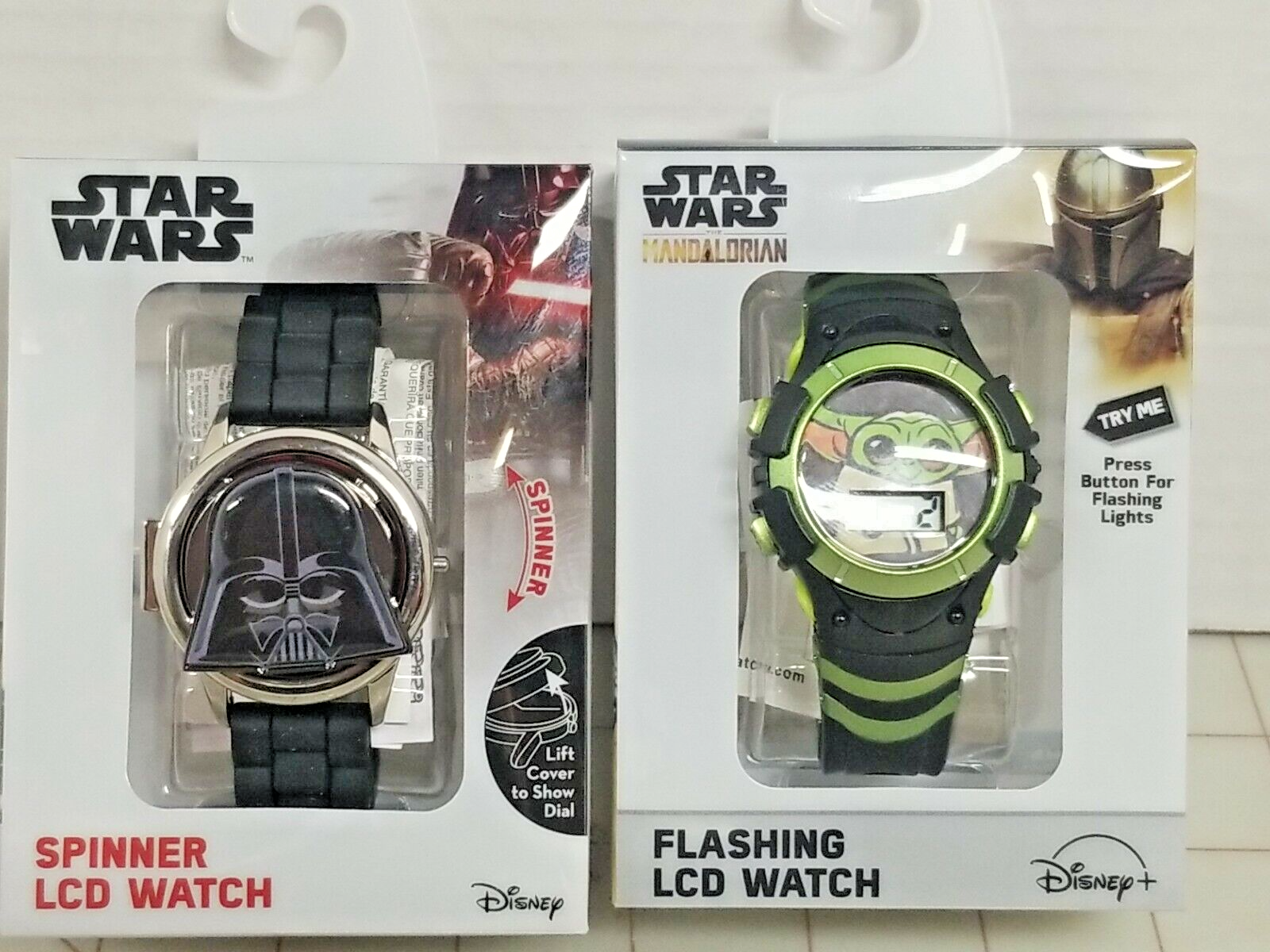 DISNEY STAR WARS BABY YODA FLASHING LCD WATCHES MANDALORIAN Darth Vader A23 DISNEY STAR WARS BABY YODA FLASHING LCD WATCHES MANDALORIAN Darth Vader A23