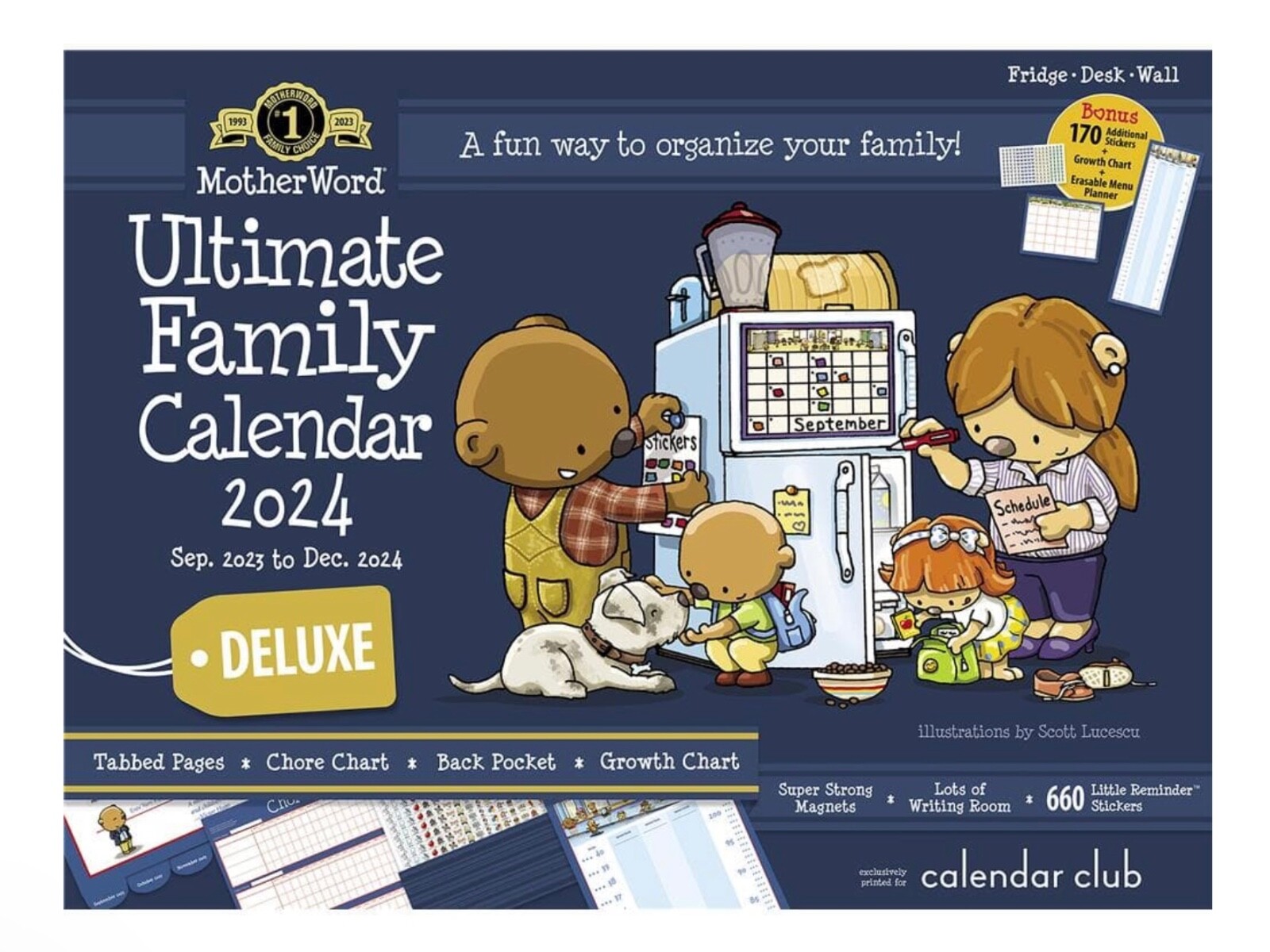 2024 MotherWord Ultimate Family Deluxe Fridge Calendar Sept
