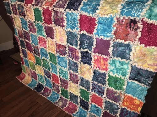 Beautiful Handmade Batik Fabric Rag Quilt 57