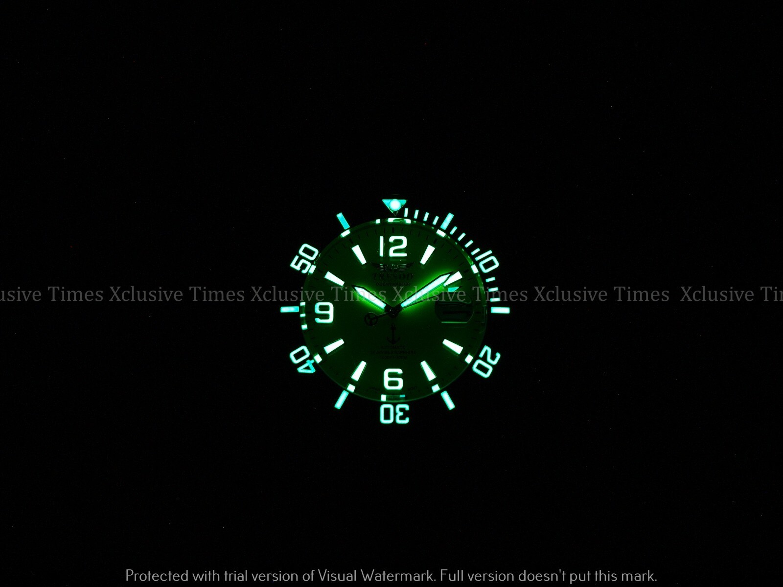 Pre-owned Tresod Men Superlume Ocean Master Auto Orange Dial Sapphire Crystal Ss Watch