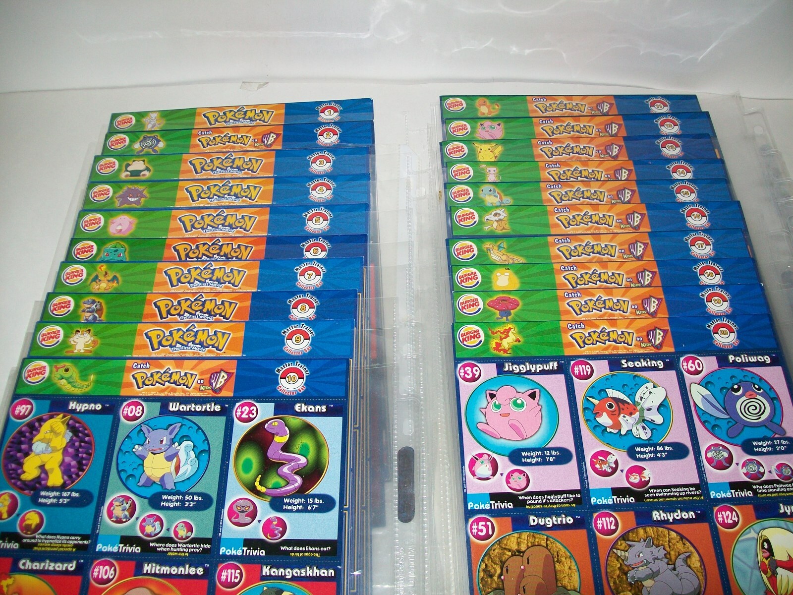 Burger King 1999 Pokemon Master Trainer Collection Complete