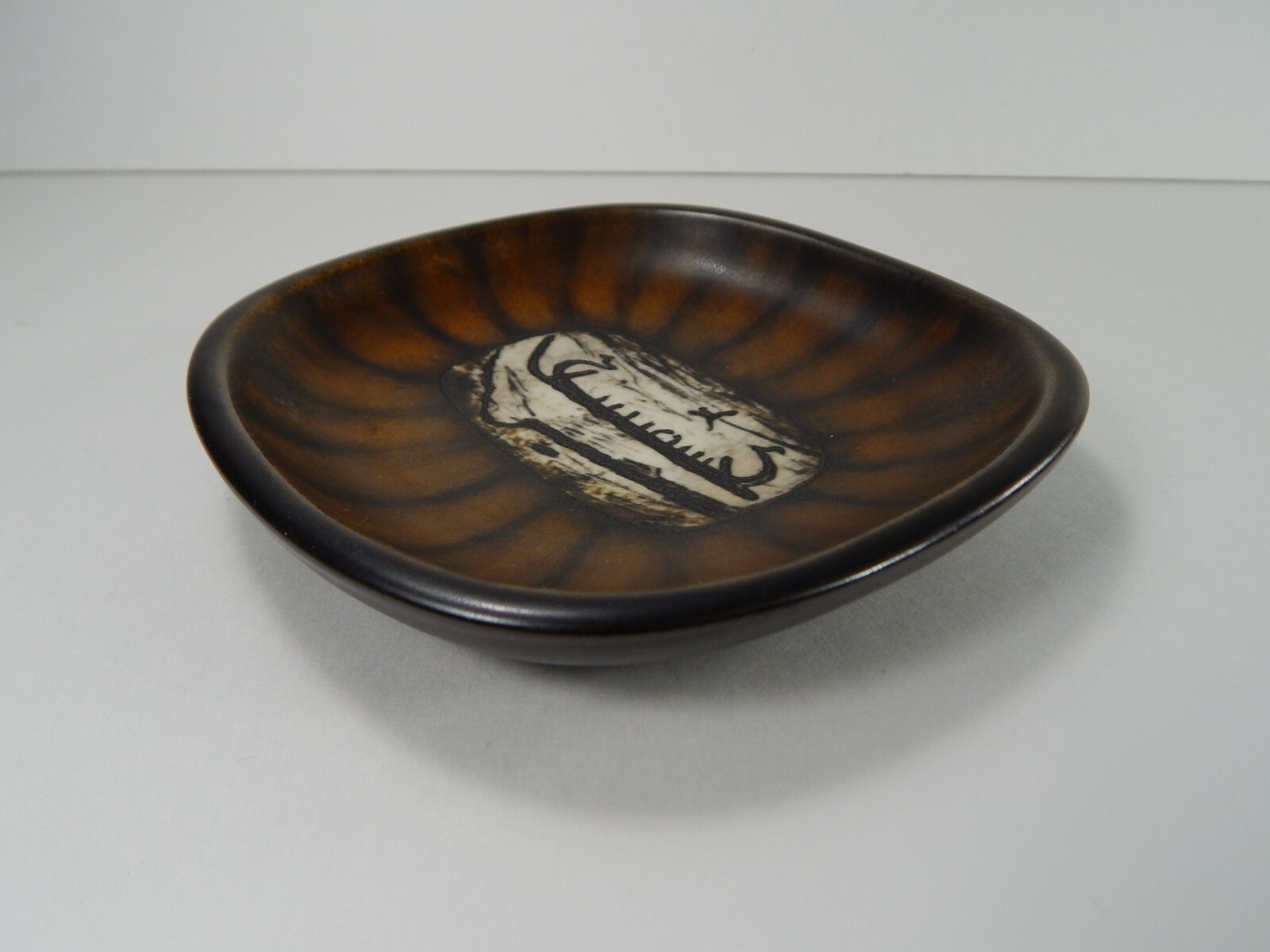 MUNK ENKOPING Keramik Viking Ship Scandinavian Pottery Dish/Tray. Made in Sweden
