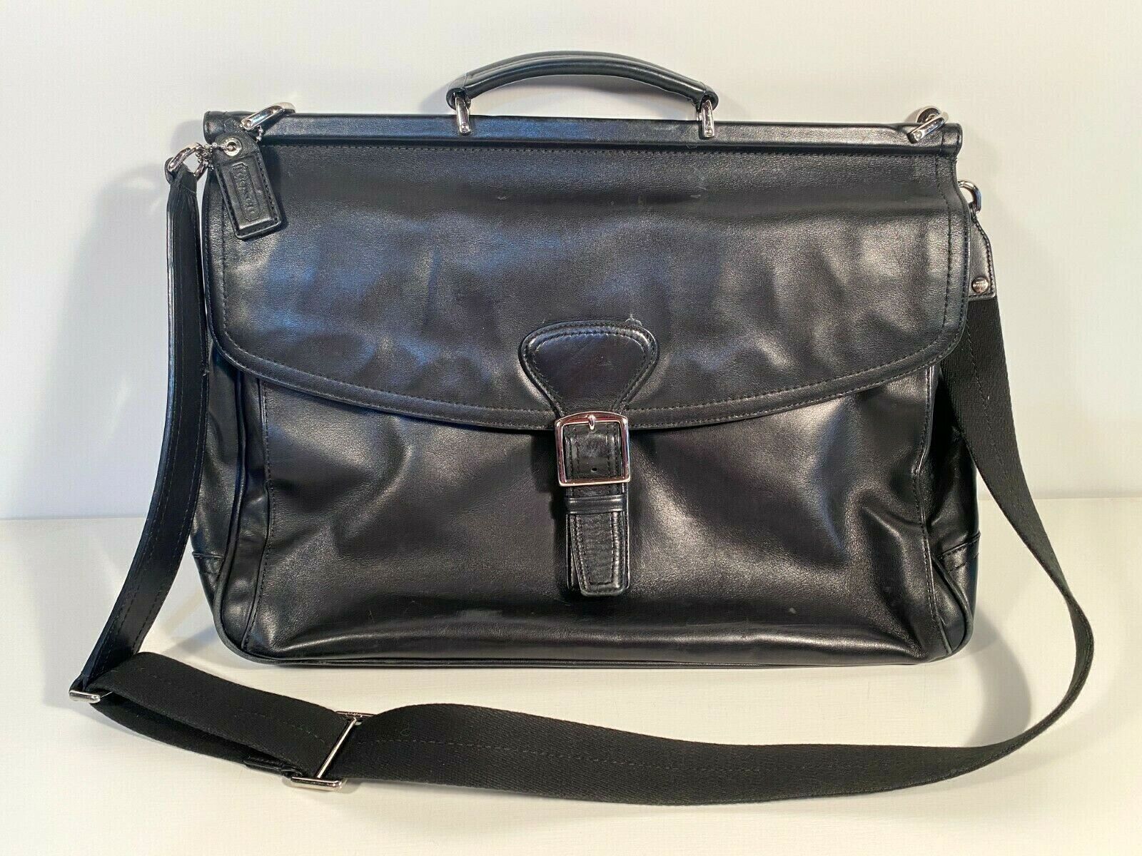 Coach (F70098) Beekman Black Leather Briefcase / Laptop Bag Coach (F70098) Beekman Black Leather Briefcase / Laptop Bag