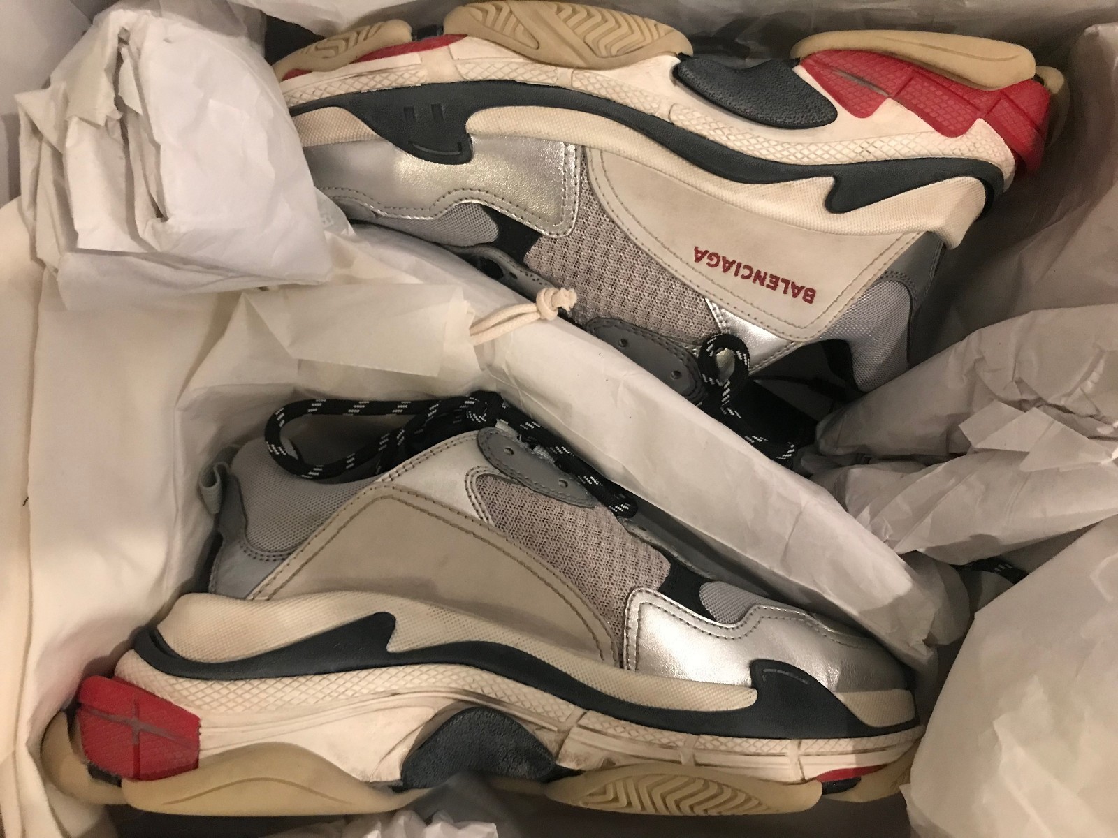 black and silver balenciaga sneakers